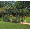 halls Serre en verre horticole Popular 106 avec base(Noir/Transparent)