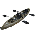 BKC TK181 Angler – Kayak de pêche tandem pour 2 personnes, 3,86 m, avec sièges rembourrés et pagaies(Camouflage Bleu)
