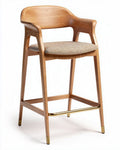 Tabouret de bar en bois avec assise rembourrée - 90 x 50 x 100cm