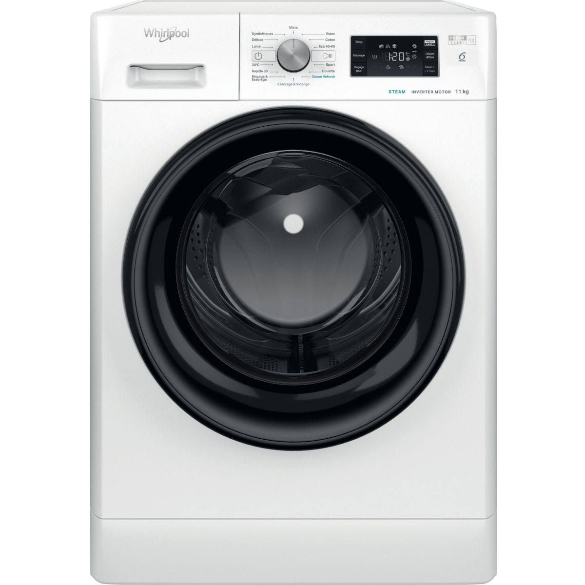 Lave linge hublot Whirlpool FFBB11469BVFR(Blanc/Noir)