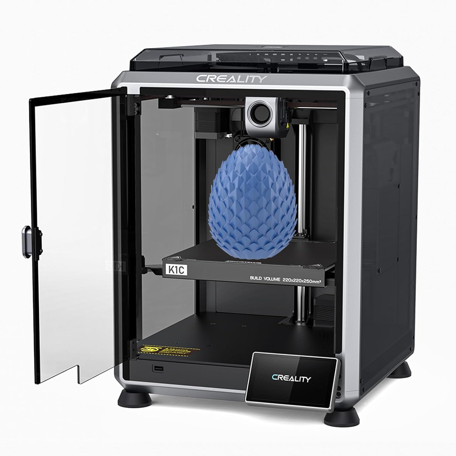 Creality K1C Imprimante 3D, Vitesse d'impression Max de 600mm/s, Équipée d'une Caméra IA, kit Extrudeur Tout Métal, Buse à Échange Rapide en Trois Métaux, Supporte Les Filaments en Fibre de Carbone(Noir)