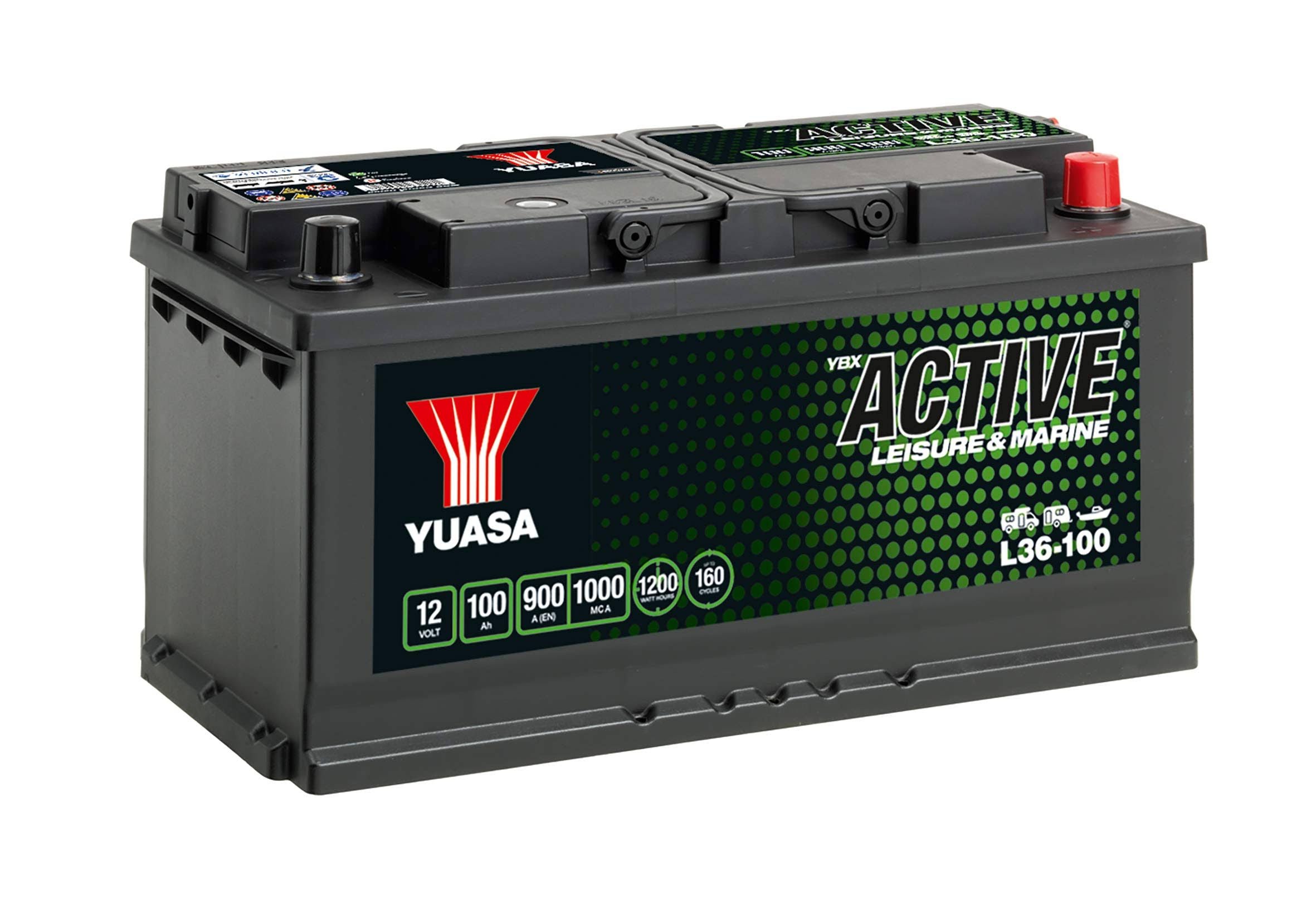 Batterie décharge lente Yuasa L36-100 Leisure 12v 100ah X5D(Noir)