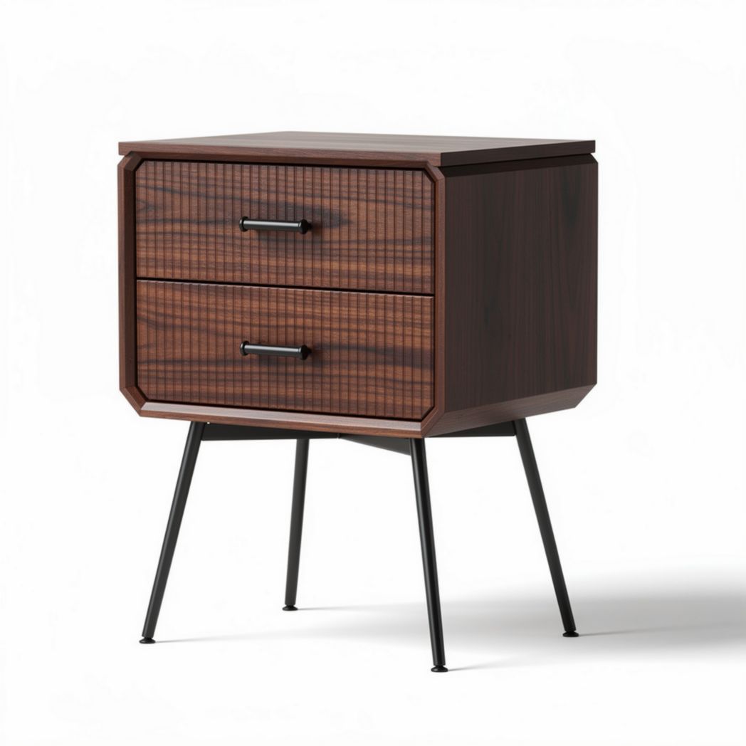 Table de chevet avec tiroirs pour chambre en bois - 45 x 40 x 60cm