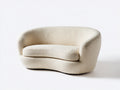 Canapé 2 places tissu 150x78x76 cm - blanc crème - design moderne(Blanc Crème)