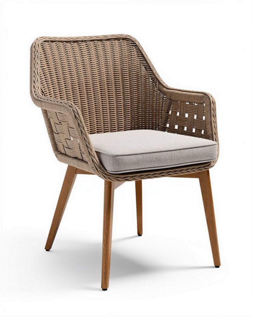 Chaise d'extérieur en résine tissée pour jardin - 70 x 70 x 85cm