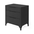 Table de chevet en MDF noir avec trois tiroirs 60x40x75 cm(Noir)