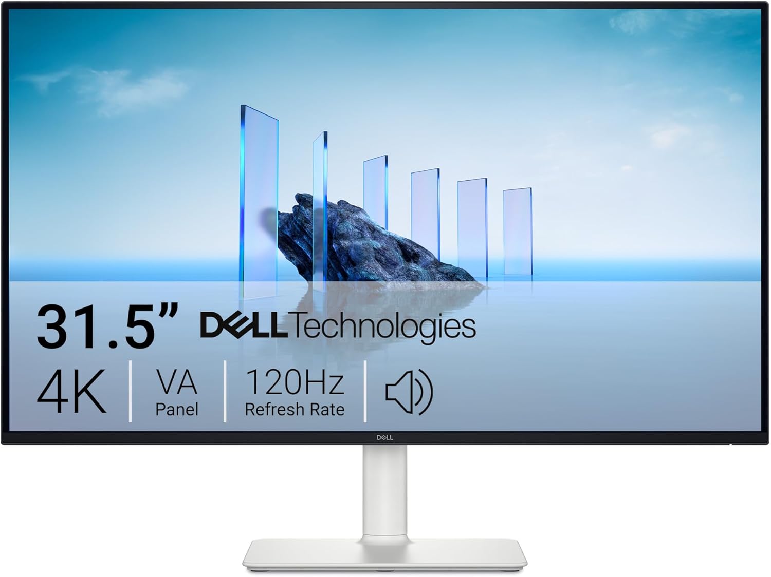 Dell 32 Plus Écran PC - S3225QS, 4K UHD (3840x2160), 120Hz, VA, 4ms, AMD FreeSync Premium, 95 pour cent DCI-P3, HDR10, Réglage en Hauteur, Haut-parleurs intégrés, DisplayPort, 2 HDMI, Garantie 3 Ans(Black/White)