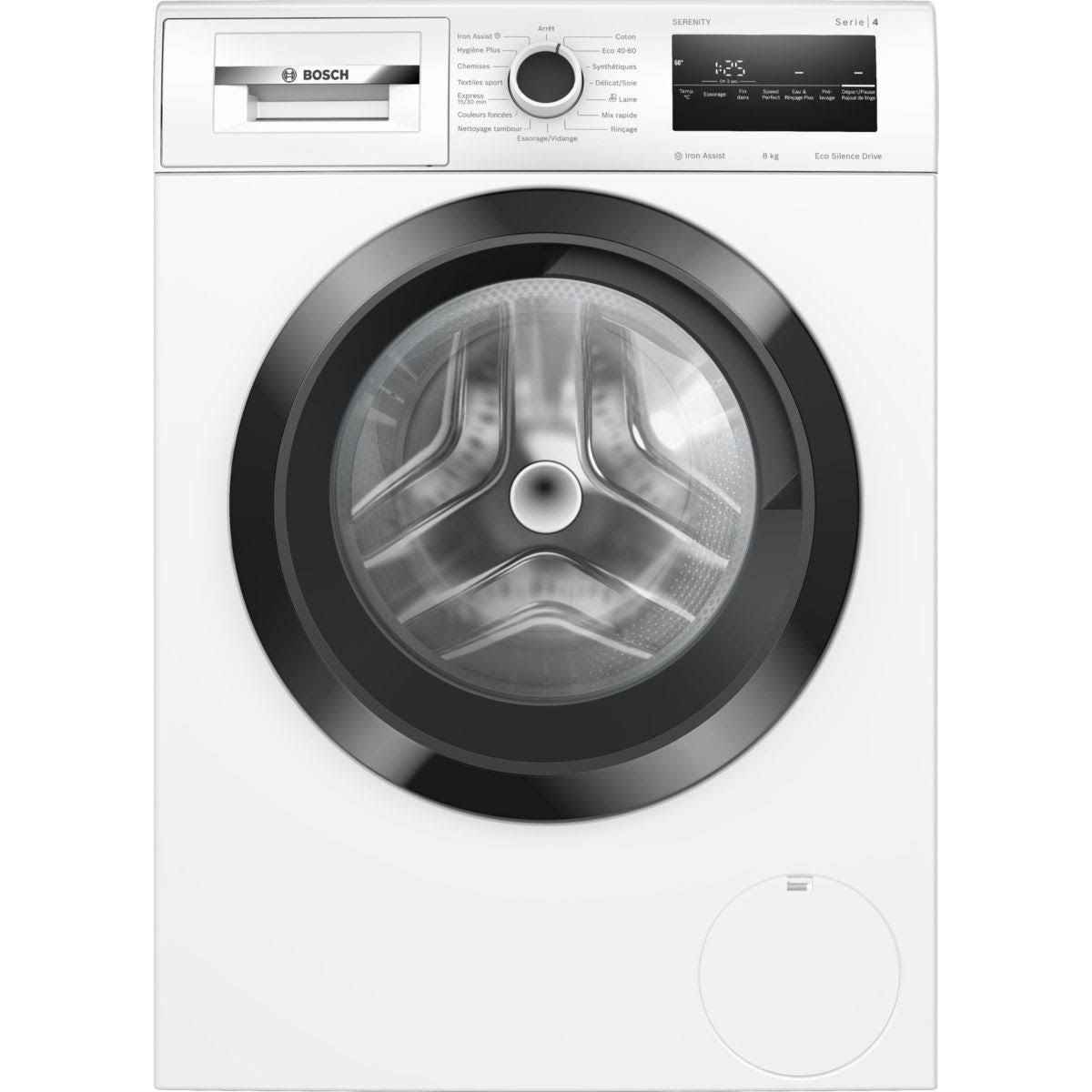 BOSCH Lave linge hublot wan2828sfr serenity(Blanc/Noir)