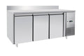 METRO Professional Table réfrigérée GCC3100BS, inox, 179.5x70x85cm, 334L, refroidissement par air, 400W, dégivrage automatique, avec serrure, Argenté(Argenté)