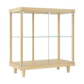 Vitrine en verre trempé avec structure en chêne 80x35x100 cm(Bois Clair/Transparent)