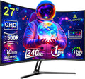 Amzfast Écran PC Gaming 27 Pouces Incurvé, 2K QHD(2560 x 1440), 240Hz Moniteur, 1Ms MPRT, 1500R, sRGB 120 pour cent, Adaptive Sync, Low Blue Light,VESA 100 * 100, HDMI 2.0 * 2/DP 1.4 * 2, AMZG27C1Q Pro(Noir)