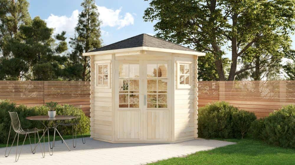 alpholz Abri de jardin pentagonal Rose(Beige/Noir)