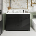 Meuble salle de bain double vasque 60 pouces(Black/48 Inch-Dual)