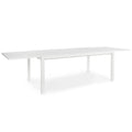 Table d'extérieur extensible Atlantic en lattes d'aluminium pour jardin et véranda 180/270 cm(Blanc/Tableau)