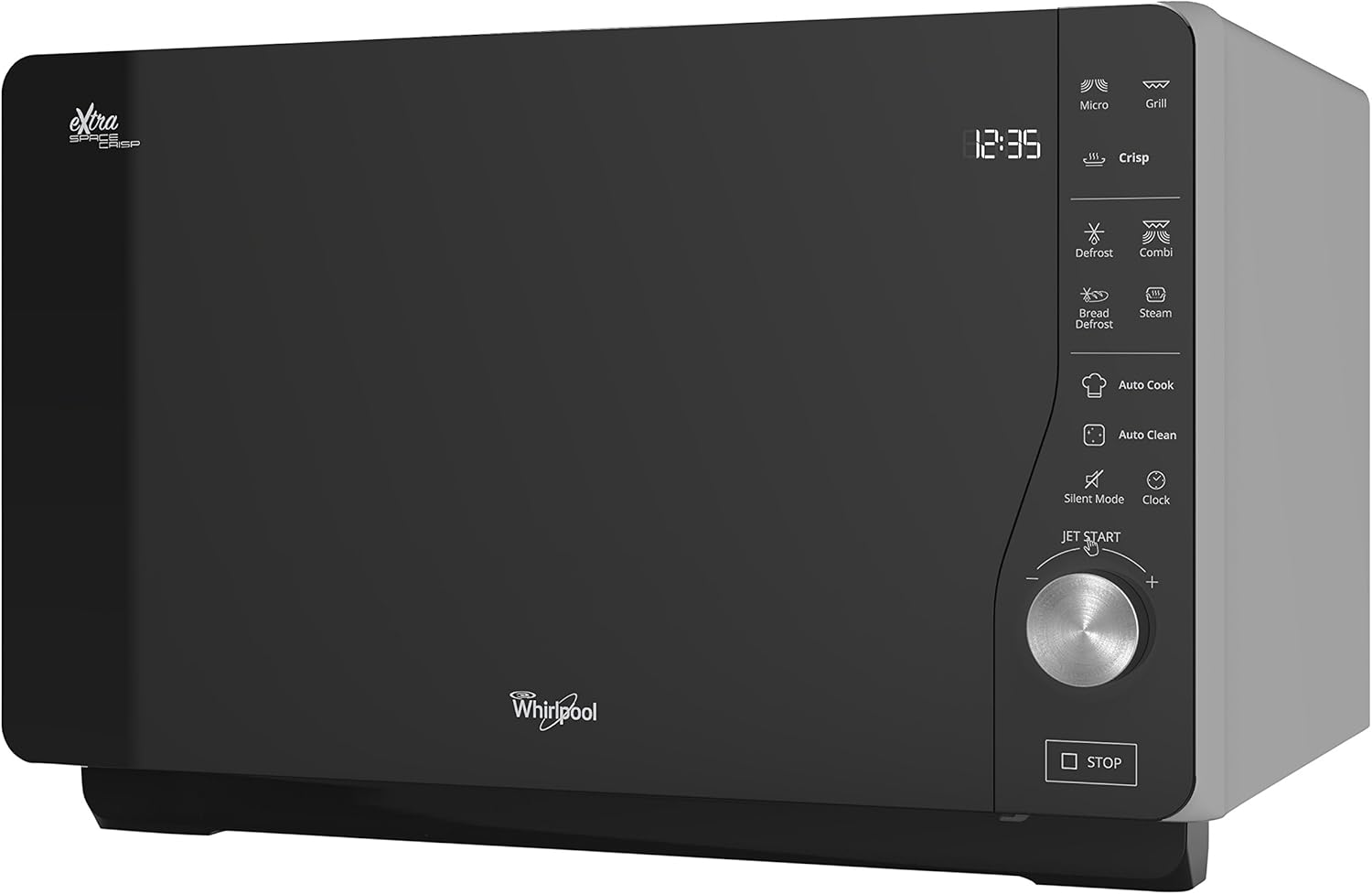 Whirlpool MWF 427 SL Countertop Microwave (Countertop, Combination microwave, 25 L, 800 W, Buttons, Touch, Black, Silver)(Grill + steam)