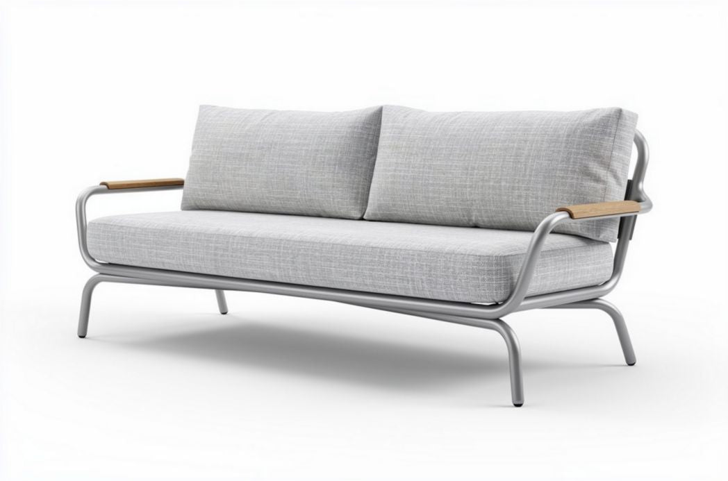 Canape d'extérieur en métal et tissu - Utilisé pour les espaces extérieurs - 200 x 90 x 75cm