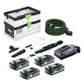 Festool CTMC SYS aspirateur sans fil 36 V ( 2x 18 V ) classe de poussière M + 4x batterie 4,0 Ah + chargeur(défaut)