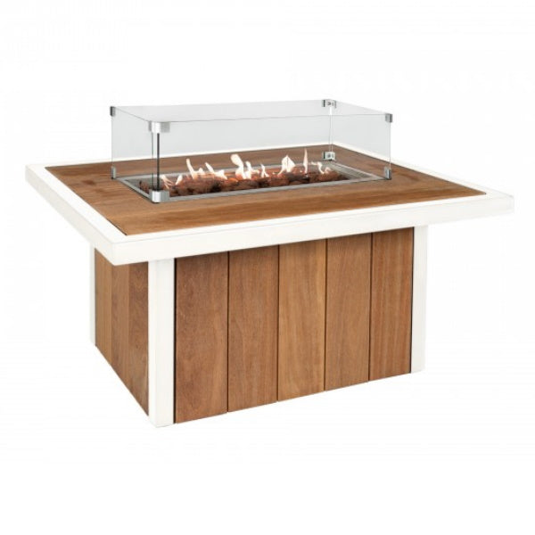 Easyfires River Vuurtafel Rechthoek - Wit(Propaangas/10.5 kW/u (brander 76 x 26 cm)/RAL 9016 (verkeerswit))
