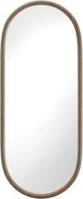 Vente-unique - Miroir Ovale en Bois d'hévéa - L. 50 x H. 120 cm - Naturel - SHAXI(Naturel)