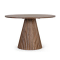 Table Orissa avec structure en manguier, support en acier, Ø120 - 76 cm(Naturel/Ø120 X 76H Cm)
