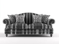 Canapé 2 places tissu 175x90x92 cm - noir/blanc - design classique(Noir/Blanc)