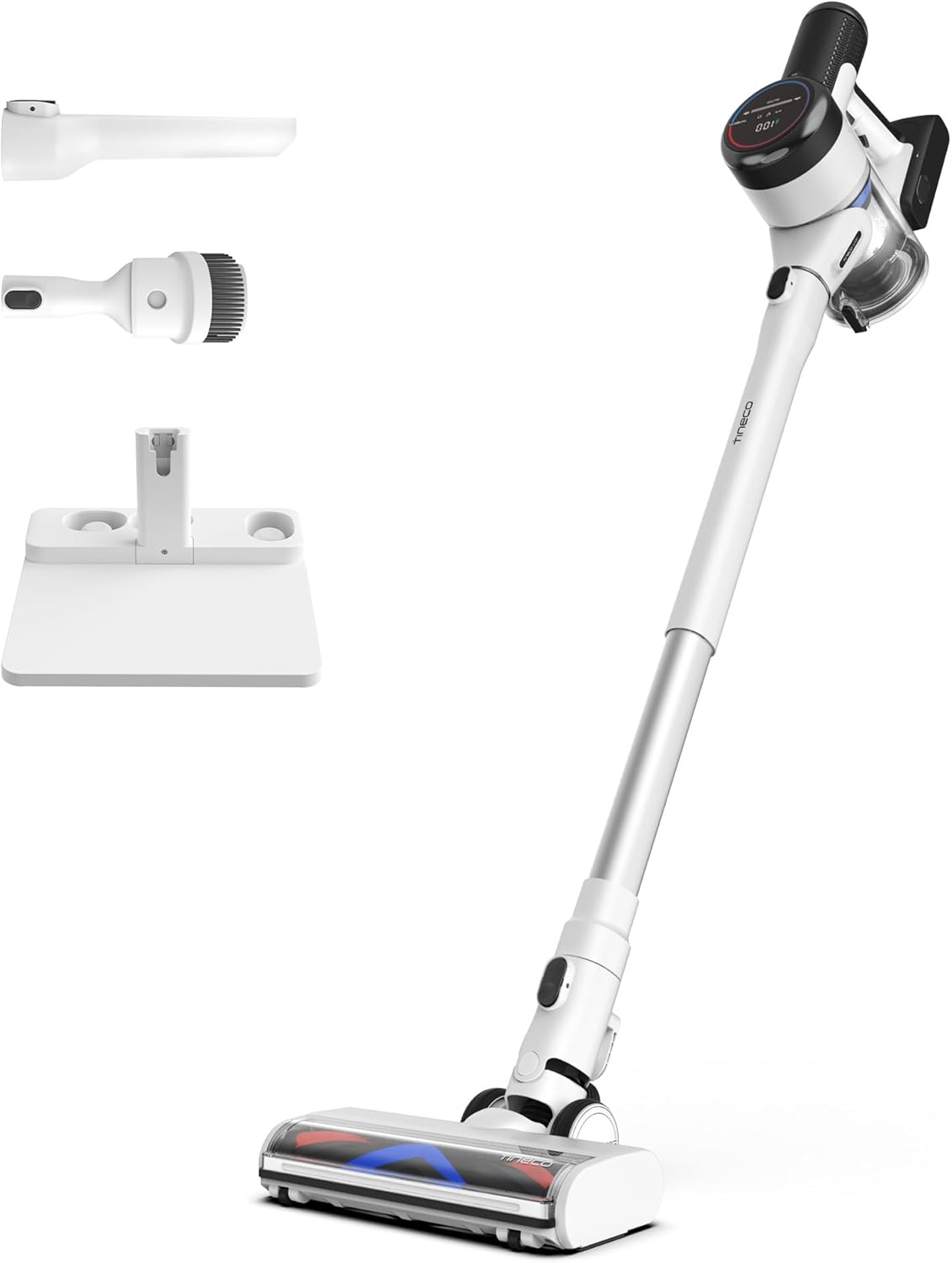 Tineco Pure One S15 Essentials Aspirateur Balai sans Fil Intelligent, Brosse Anti-nœuds, Puissant, Longue Autonomie, Excellent pour Multi-Surface, Le Nettoyage des Poils d’Animaux avec éclairage LED