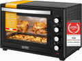 Mini four TZS First Austria 60 l I 2000 WI Convection + Rôtissoire I 4 éléments chauffants I Plage de température jusqu'à 230 °C Minuterie de 60 min I Acier inoxydable I Noir