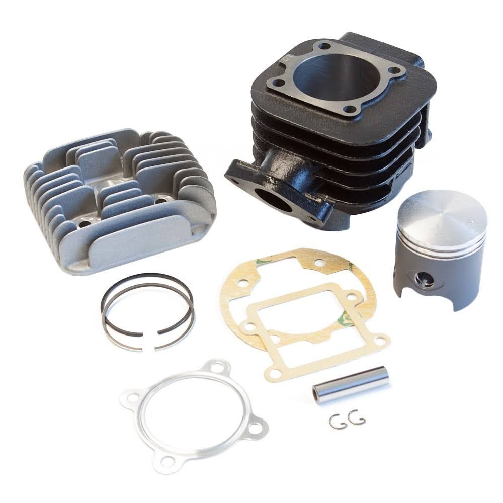 Kit cylindre Top Performances Trophy Noir 50cc pour Minarelli vertical AC(Noir/Argent)